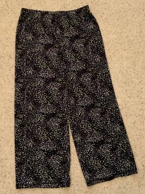 east5th Palazzo Pants, Small, Black w/ Multicolored Print